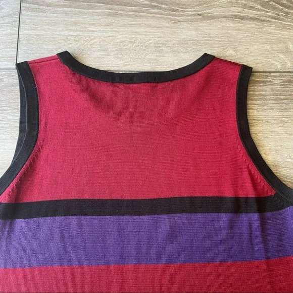 Vintage Y2K Marks & Spencer ColorBlock Silk Knitted Tank Top - Picture 13 of 15